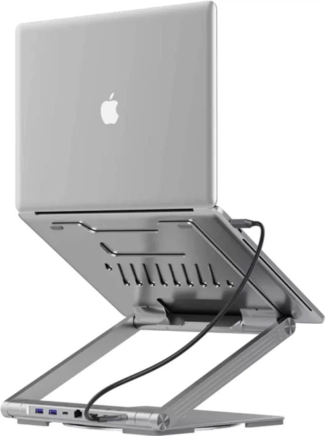 USB-хаб Canyon OnStand 2 Aluminium 6-in-1 з підставкою для ноутбука (CNS-SDS2) - зображення 13