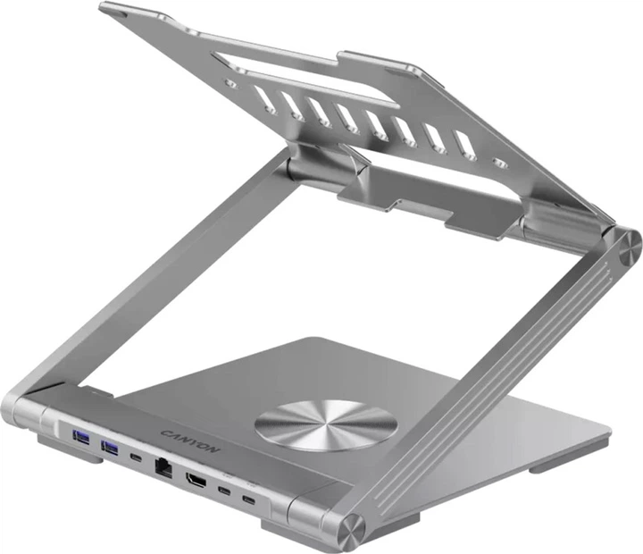 USB-хаб Canyon OnStand 2 Aluminium 6-in-1 з підставкою для ноутбука (CNS-SDS2) - зображення 3
