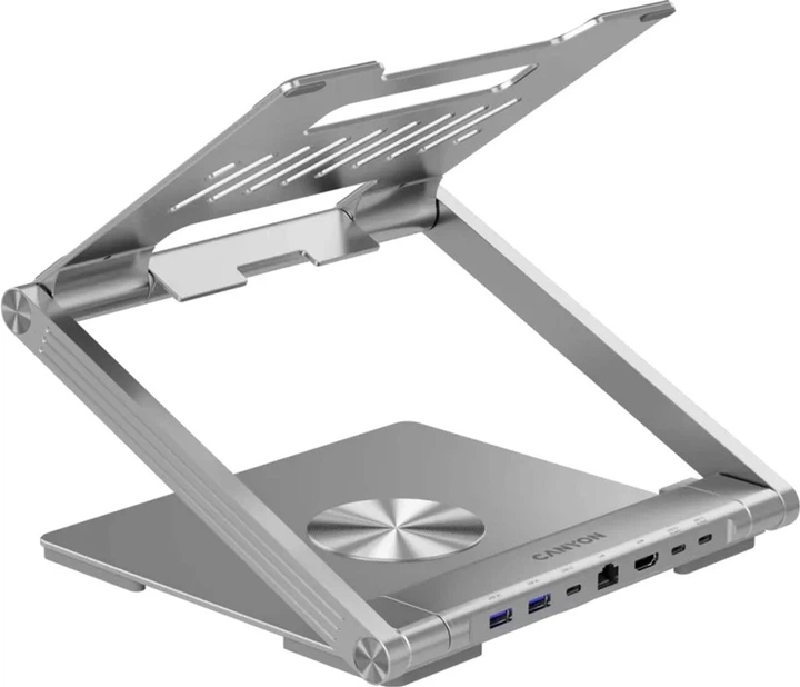 USB-хаб Canyon OnStand 2 Aluminium 6-in-1 з підставкою для ноутбука (CNS-SDS2) - зображення 4