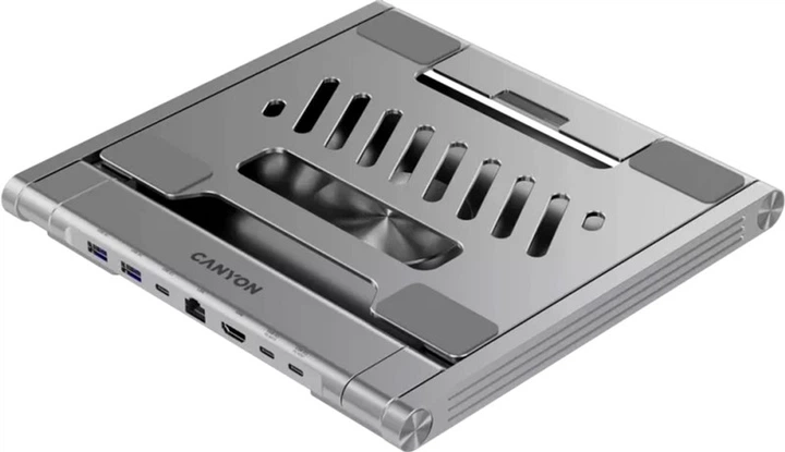 USB-хаб Canyon OnStand 2 Aluminium 6-in-1 з підставкою для ноутбука (CNS-SDS2) - зображення 11