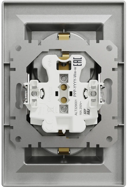Розетка подвійна з заземленням Schneider Electric Asfora Алюміній EPH9900161 - изображение 2