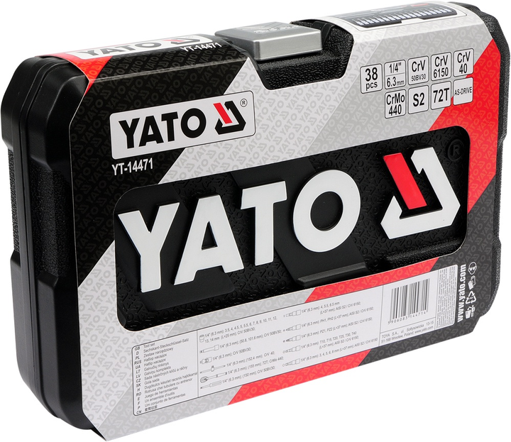 Набір торцевих головок Yato YT-14471 1/4'' 38 шт (5906083144714) - зображення 4