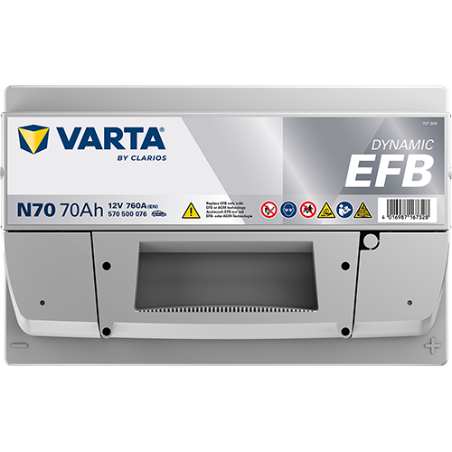 Автомобильный аккумулятор Varta EFB BD 70Ah (N70) R+ (570 500 076) (L3) - изображение 3