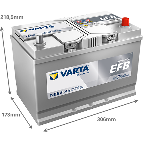 Автомобильный аккумулятор Varta EFB BD Jp 85Ah (N85) R+ (585 501 080) (D31) - изображение 2