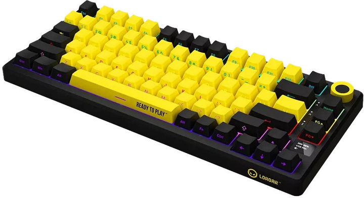 Клавіатура бездротова Lorgar RGB USB/Wireless Yellow (LRG-KBP7075W-YL-US) - зображення 2