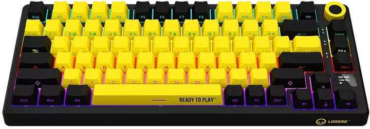 Клавіатура бездротова Lorgar RGB USB/Wireless Yellow (LRG-KBP7075W-YL-US) - зображення 3