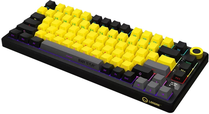 Клавіатура бездротова Lorgar RGB USB/Wireless Yellow (LRG-KBP7075W-YL-US) - зображення 7