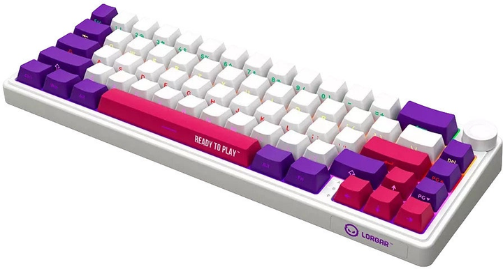 Клавіатура бездротова Lorgar RGB USB/Wireless White (LRG-KBP70MW-WH-US) - зображення 2