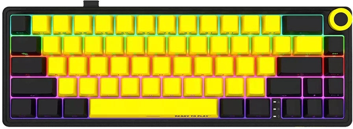 Klawiatura bezprzewodowa Lorgar RGB USB/Wireless Yellow (LRG-KBP70MW-YL-US) - obraz 1
