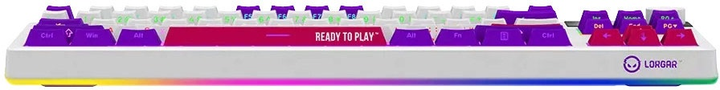 Клавіатура бездротова Lorgar TKL RGB USB/Wireless White (LRG-KBP70TKLW-WH-US) - зображення 5