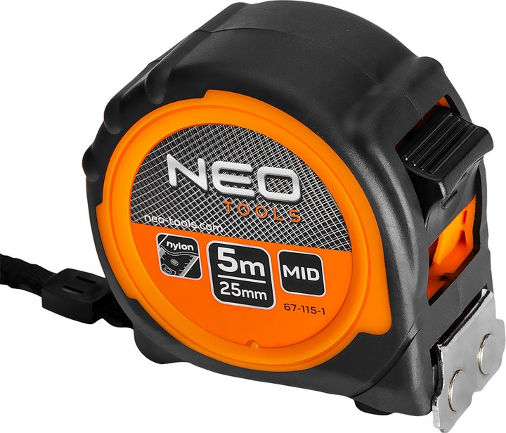 Рулетка NEO Tools сталева 5 м x 25 мм 67-115-1 (5907558495232) - зображення 1