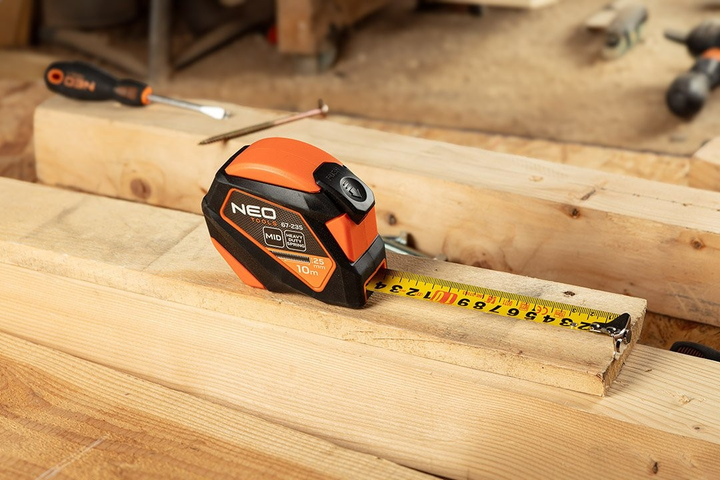 Рулетка NEO Tools сталева 7.5 м x 25 мм з автоматичним блокуванням, кнопкою зупинки та магнітом 67-234 (5907558472219) - зображення 7