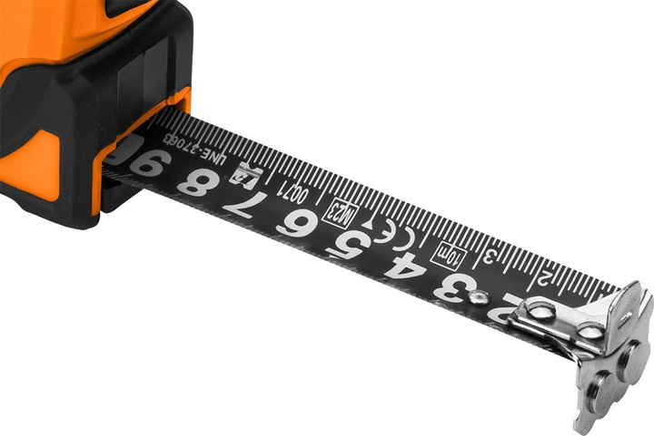 Рулетка NEO Tools Super Black сталева 5 м x 25 мм з автоматичним блокуванням, 2 кнопками стоп та магнітом 67-243 (5907558472257) - зображення 4
