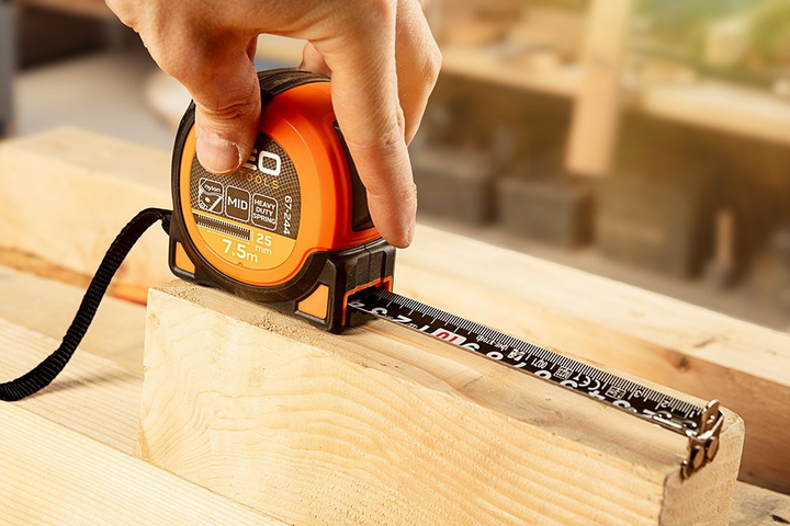 Рулетка NEO Tools Super Black сталева 5 м x 25 мм з автоматичним блокуванням, 2 кнопками стоп та магнітом 67-243 (5907558472257) - зображення 7