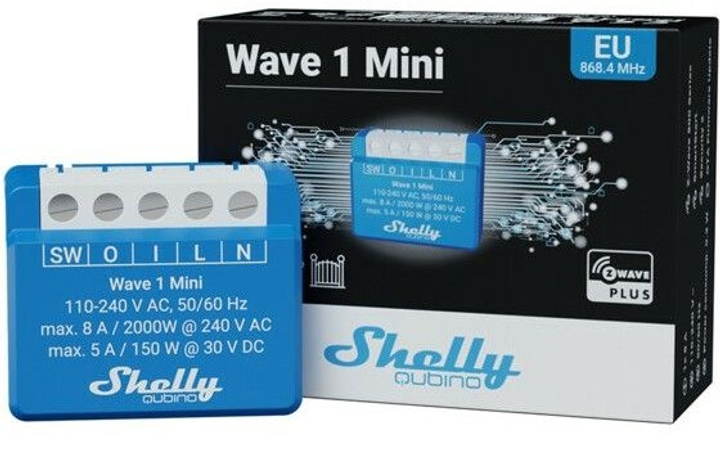 Інтелектуальний перемикач Shelly Relais Wave 1 Mini Z-Wave (3800235269138) - зображення 2