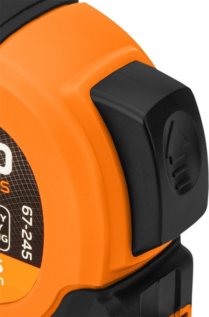 Рулетка NEO Tools Super Black сталева 10 м x 25 мм з автоматичним блокуванням, 2 кнопками стоп та магнітом 67-245 (5907558472271) - зображення 6