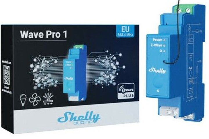 Перемикач напівпровідниковий Shelly Relais "Wave Pro 1" max 16A Z-Wave DIN-Rail (3800235269091) - зображення 2