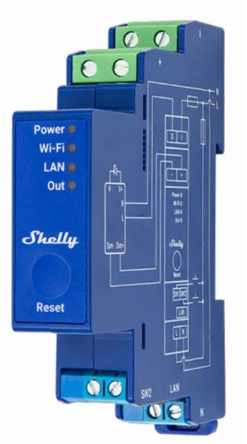 Ściemniacz światła Shelly Relais "Pro Dimmer 0 / 1-10V PM" WLAN LAN BT Messfunktion DIN-Rail (3800235268209) - obraz 1