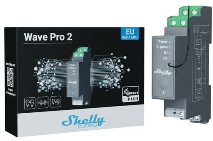 Перемикач напівпровідниковий Shelly Relais "Wave Pro 2" max 25A Z-Wave DIN-Rail (3800235269114) - зображення 2