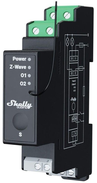 Розумний перемикач Shelly Relais "Wave Pro 2PM" max 25A Z-Wave DIN-Rail (3800235269121) - зображення 1