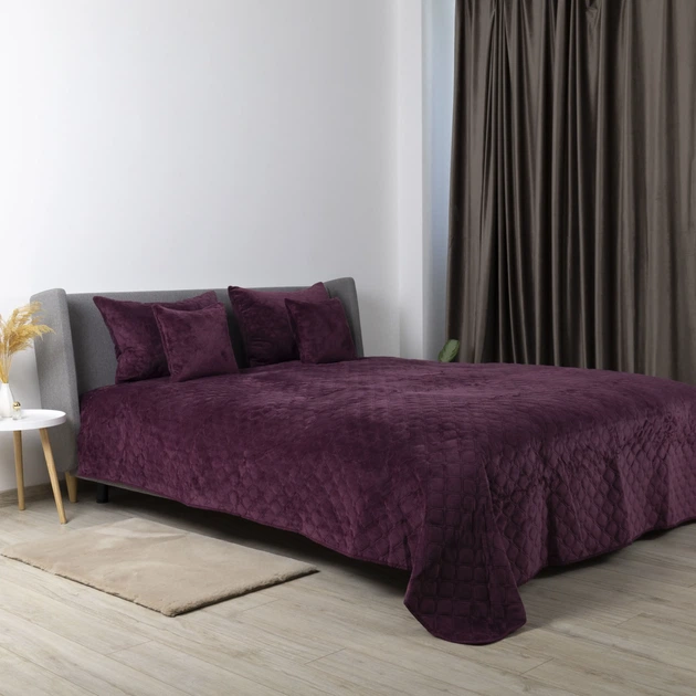 Покривало ТЕП "VELOUR" Бордо/Ромб круглий, 220x240 - Фото 4 Покривало ТЕП "VELOUR" Бордо/Ромб круглий, 220x240 - изображение 4