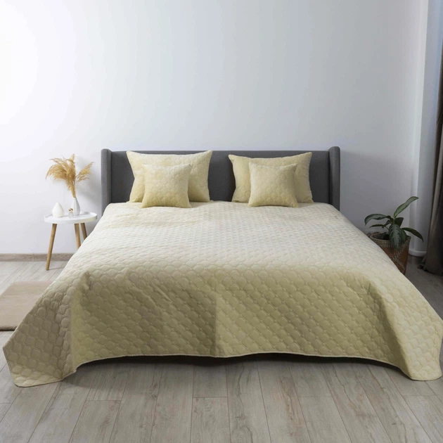 Покривало ТЕП "VELOUR" Бежеве/Ромб прямий, 240x260 - изображение 2
