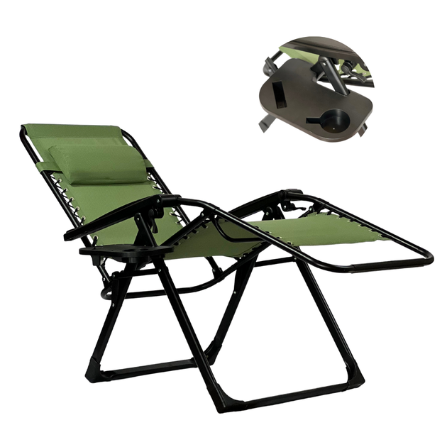 Комфортное кресло-шезлонг LEOBRO Zero Gravity Premium Pistachio (LB-ZGC-G2-PST) - зображення 4