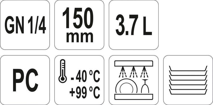 Pojemnik gastronomiczny Yato GN 1/4 przezroczysty 26.5x16.2x15 cm (5906083004681) - obraz 3
