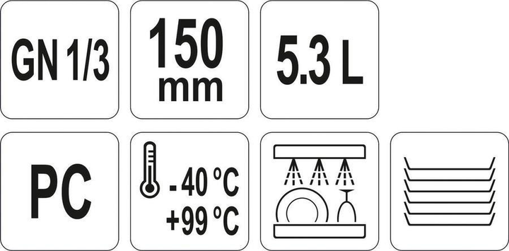 Pojemnik gastronomiczny Yato GN 1/3 przezroczysty 32.5x17.6x15 cm (5906083004629) - obraz 3