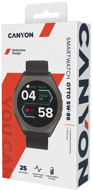 Smartwatch Canyon Otto SW-86 Black (CNS-SW86BB) - obraz 7
