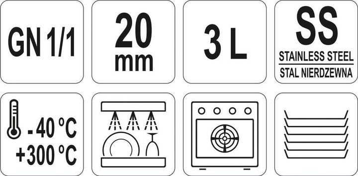 Pojemnik gastronomiczny Yato GN 1/1 perforowany 53x32.5x2 cm (5906083861659) - obraz 3