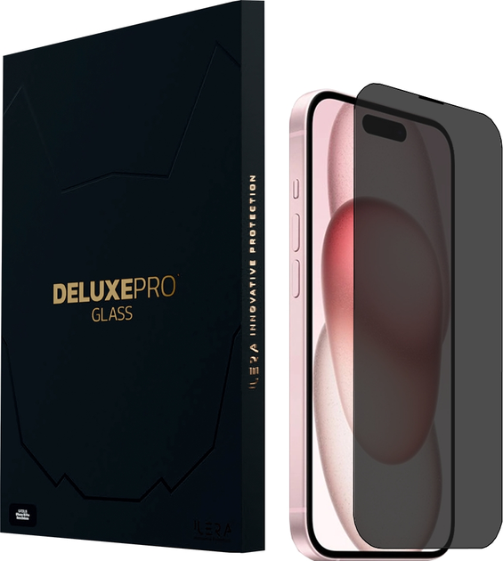 Szkło hartowane iLera DeLuxe Incognito FullCover Glass do Apple iPhone 16 Plus Black (iLInDL16Ps) - obraz 1