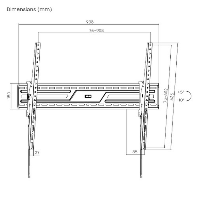 Кронштейн для телевізора Standard 43-100" 75 кг KL38-69T (4772013473466) - зображення 6