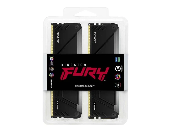 Пам'ять для настільних комп'ютерів Kingston Fury Beast DDR4 RGB 4x16Gb KF436C18BB2AK4/64 - Фото 3 Пам'ять для настільних комп'ютерів Kingston Fury Beast DDR4 RGB 4x16Gb KF436C18BB2AK4/64 - зображення 3