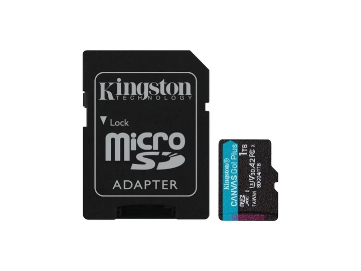 Карта пам'яті Kingston MicroSDXC 1TB Canvas Go Plus Gen4 200MB/s A2 U3 V30 + SD-адаптер (SDCG4/1TB) - Фото 1 Карта пам'яті Kingston MicroSDXC 1TB Canvas Go Plus Gen4 200MB/s A2 U3 V30 + SD-адаптер (SDCG4/1TB) - изображение 1