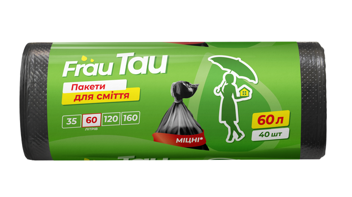 Сміттєві пакети ТМ Frau Tau 60л 40 шт. HDPE