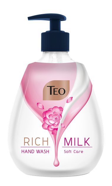 Жидкое мыло Teo Rich Milk Soft Care с дозатором 400 мл (3800024045400) - Фото 1 Жидкое мыло Teo Rich Milk Soft Care с дозатором 400 мл (3800024045400) - изображение 1