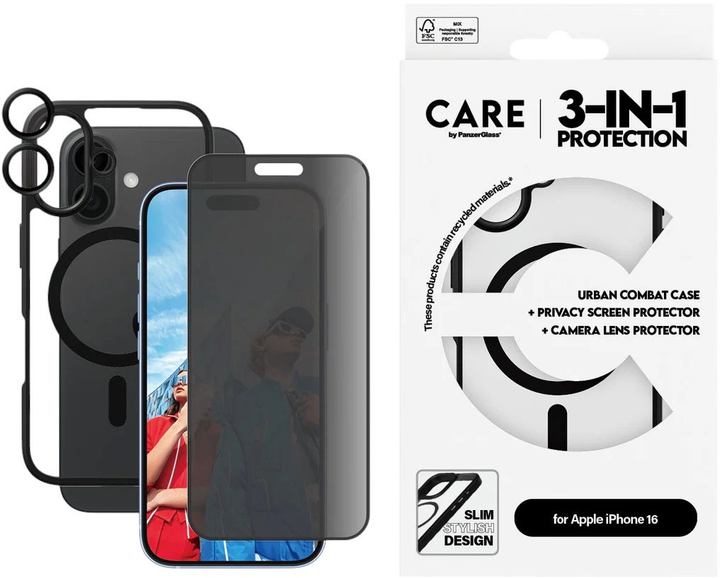 Захисне скло PanzerGlass Flagship 3-in-1 Privacy Bundle для Apple iPhone 16 Pro Max (PG_2852) - зображення 2