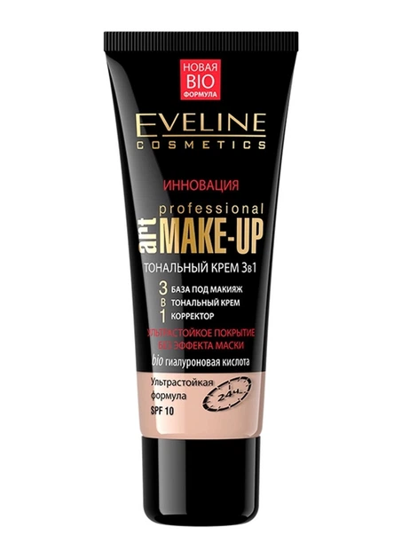 Тональний крем Eveline Art Professional Make-Up 3в1 Світло-бежевий 30 мл (5907609336682) - Фото 1 Тональний крем Eveline Art Professional Make-Up 3в1 Світло-бежевий 30 мл (5907609336682) - зображення 1