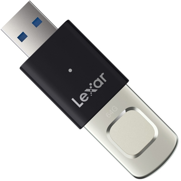 Pendrive Lexar JumpDrive Fingerprint F35 Pro 64GB USB 3.2 Gen1 Black/Grey (LJDF35P064G-RNBNG) - obraz 2