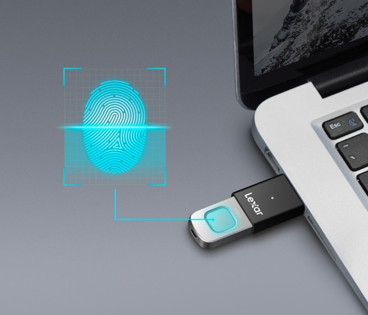 Pendrive Lexar JumpDrive Fingerprint F35 Pro 64GB USB 3.2 Gen1 Black/Grey (LJDF35P064G-RNBNG) - obraz 9