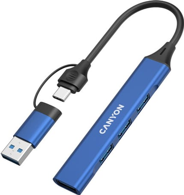 USB-hub Canyon DS-02 4in1 USB-A/C Blue (CNS-TDS02BL) - obraz 4