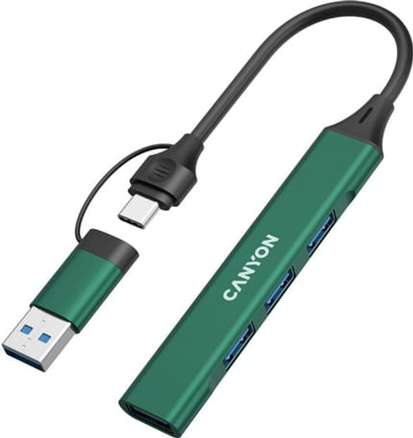 USB-hub Canyon DS-02 4in1 USB-A/C Green (CNS-TDS02GR) - obraz 4