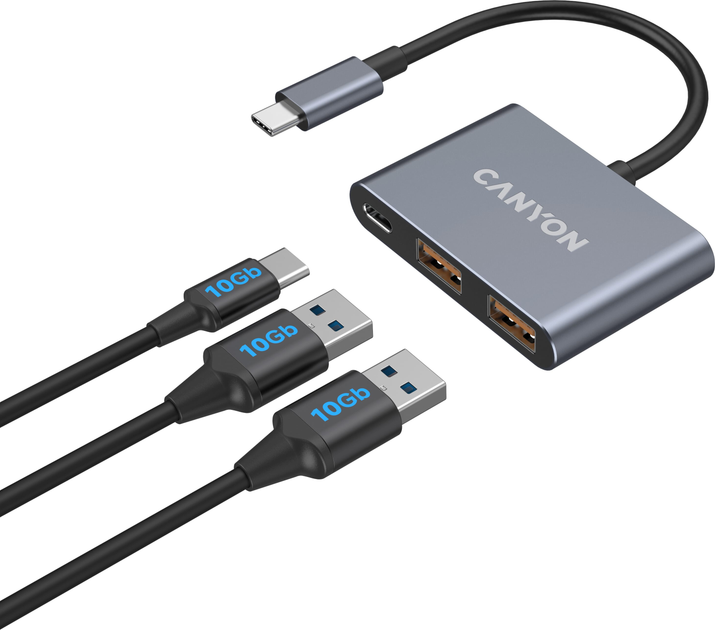 USB-hub Canyon DS-3 3in1 USB-C Dark Grey (CNS-TDS3) - obraz 4