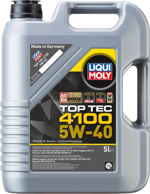 Моторне масло Liqui Moly TOP TEC 4100 5W40 5 л 9511 (4100420095115) - зображення 1