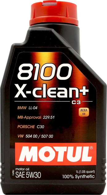 Olej silnikowy Motul 8100 X-clean+ 5W30 1 l (3374650257716) - obraz 1