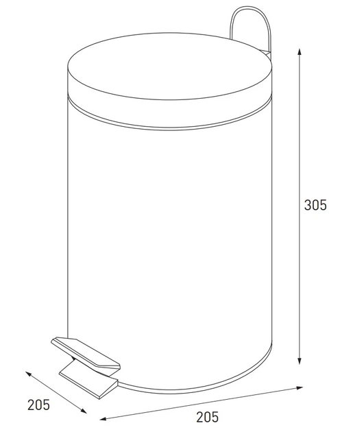 Відро для сміття кругле Zerix Solo-TC0107 SS Color 7 л колір