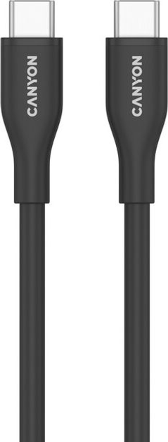Кабель Canyon CC60SC10 Type-C to Type-C 60W 1 м Silicon Black (CNS-CC60SC10B) - зображення 2
