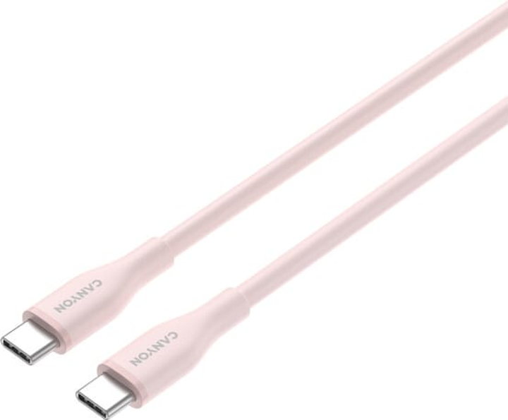 Кабель Canyon CC60SC10 Type-C to Type-C 60W 1 м Silicon Pink Sand (CNS-CC60SC10PS) - зображення 3