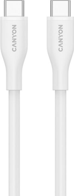Кабель Canyon CC60SC10 Type-C to Type-C 60W 1 м Silicon White (CNS-CC60SC10W) - зображення 2